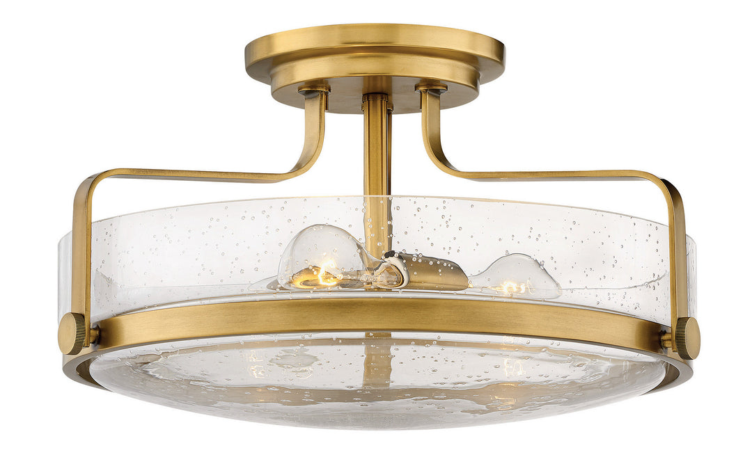 Hinkley Harper 3643HB-CS Ceiling Light - Heritage Brass with Clear Seedy glass