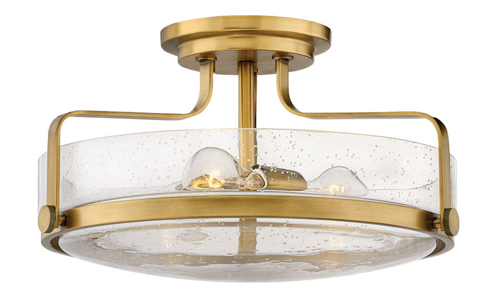 Hinkley Harper 3643HB-CS Ceiling Light - Heritage Brass with Clear Seedy glass
