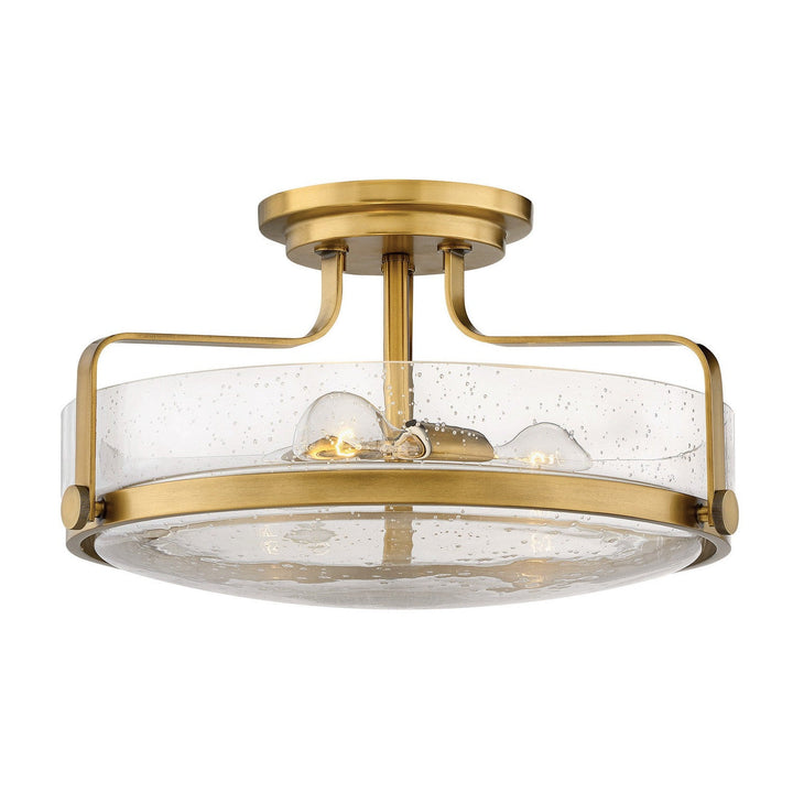 Hinkley Harper 3643HB-CS Ceiling Light - Heritage Brass with Clear Seedy glass