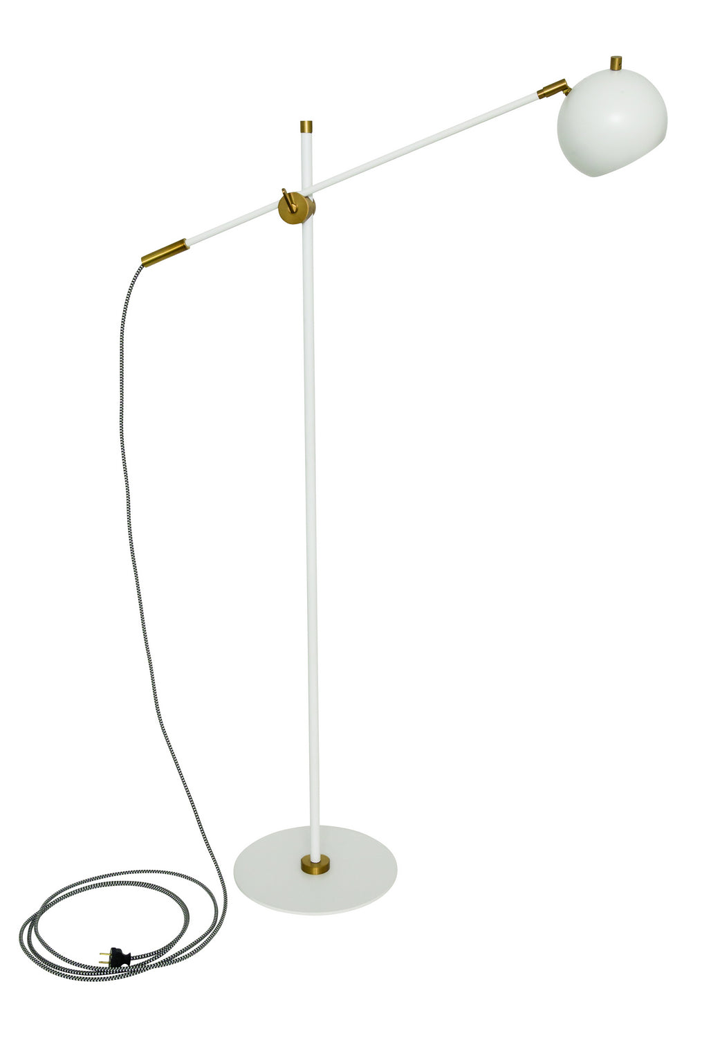 House Of Troy Lighting OR700-WTWB  Orwell Lamp White With Weathered Brass Accents