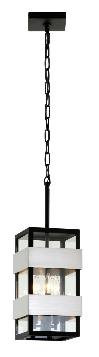 Troy Dana Point F6527 Pendant Light - Black With Brushed Stainless