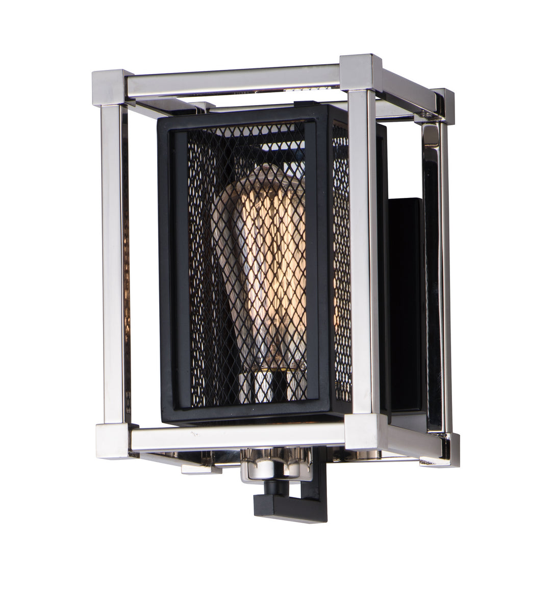 Maxim Refine 12151BKPN Wall Sconce Light - Black / Polished Nickel