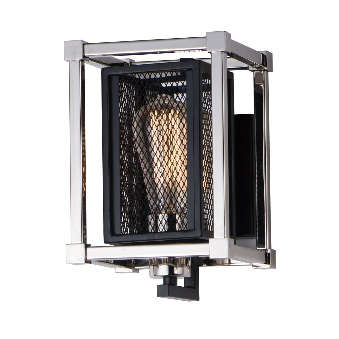 Maxim Refine 12151BKPN Wall Sconce Light - Black / Polished Nickel