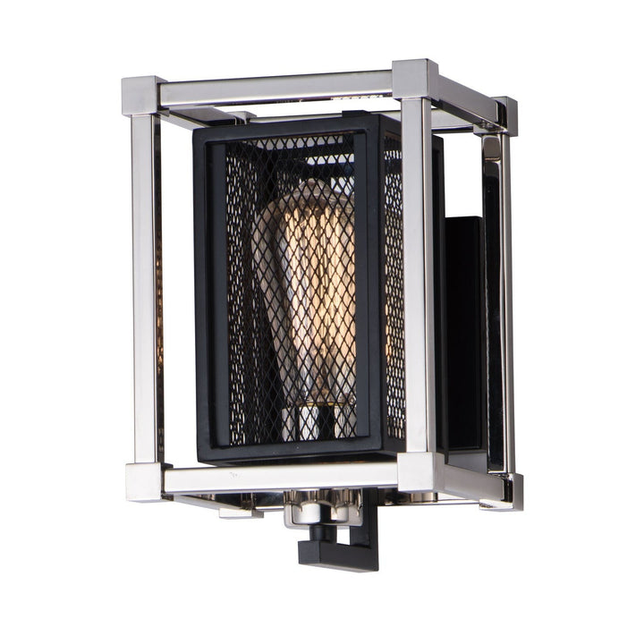 Maxim Refine 12151BKPN Wall Sconce Light - Black / Polished Nickel