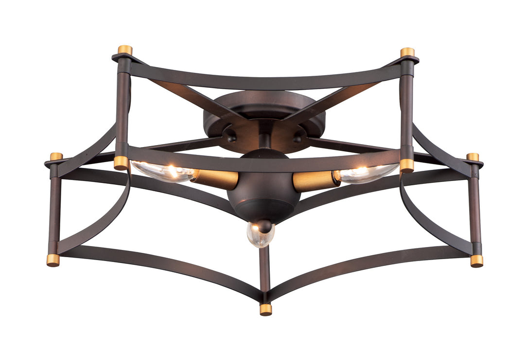 Maxim Wellington 13590OIAB Ceiling Light - Oil Rubbed Bronze / Antique Brass