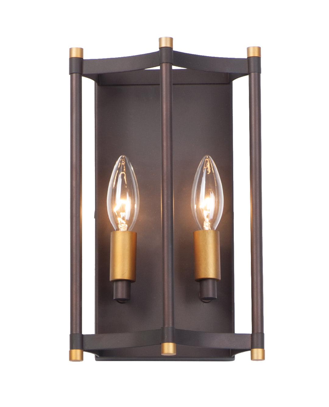 Maxim Wellington 13599OIAB Wall Sconce Light - Oil Rubbed Bronze / Antique Brass