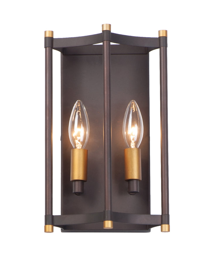 Maxim Wellington 13599OIAB Wall Sconce Light - Oil Rubbed Bronze / Antique Brass