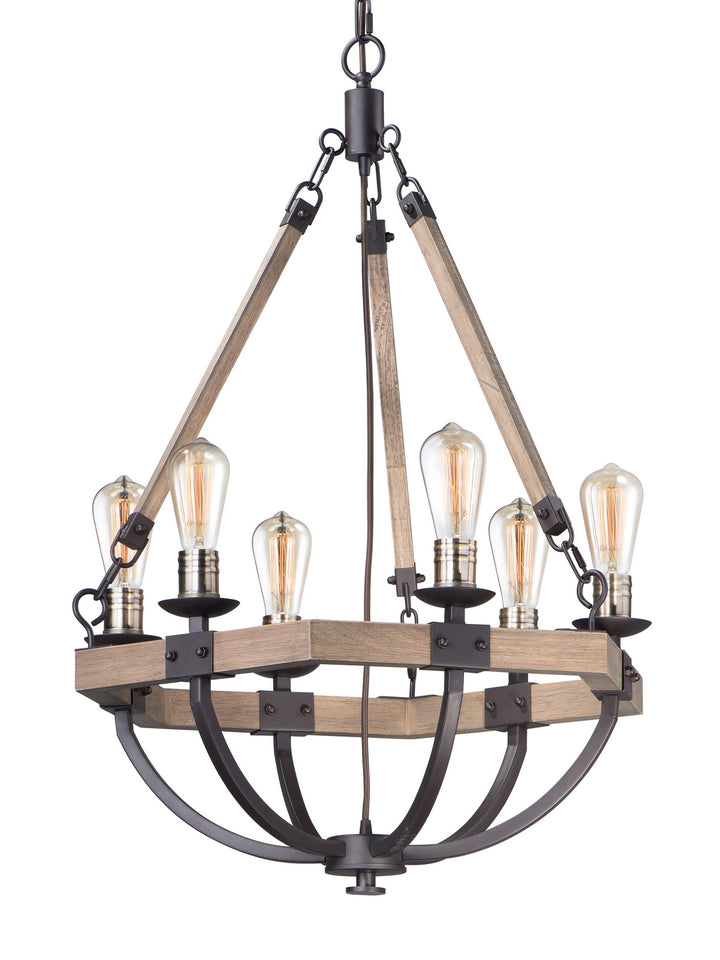 Maxim Lodge 20335WOBZ Chandelier Light - Weathered Oak / Bronze