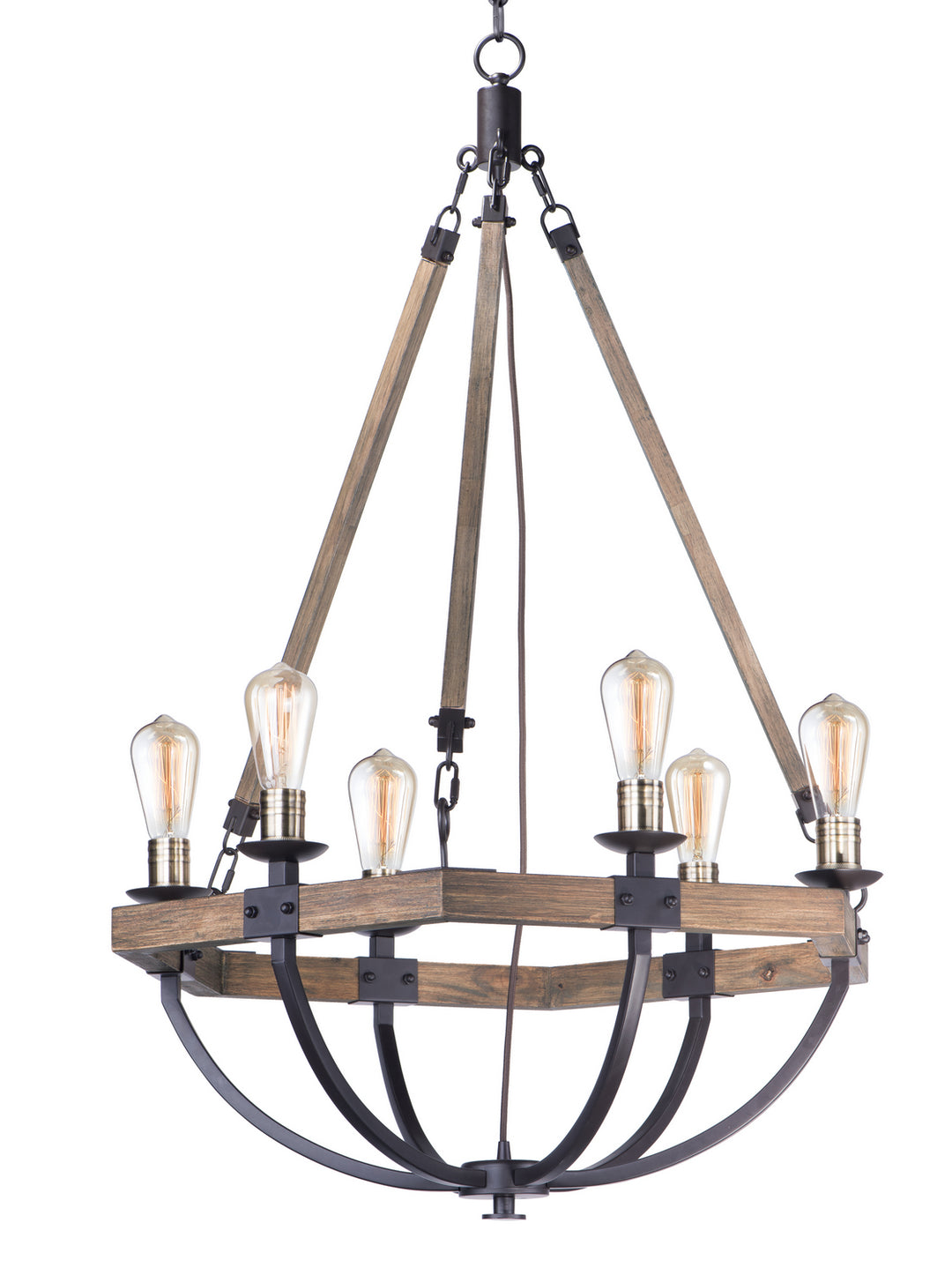 Maxim Lodge 20337WOBZ Chandelier Light - Weathered Oak / Bronze