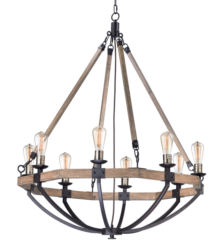 Maxim Lodge 20338WOBZ Chandelier Light - Weathered Oak / Bronze