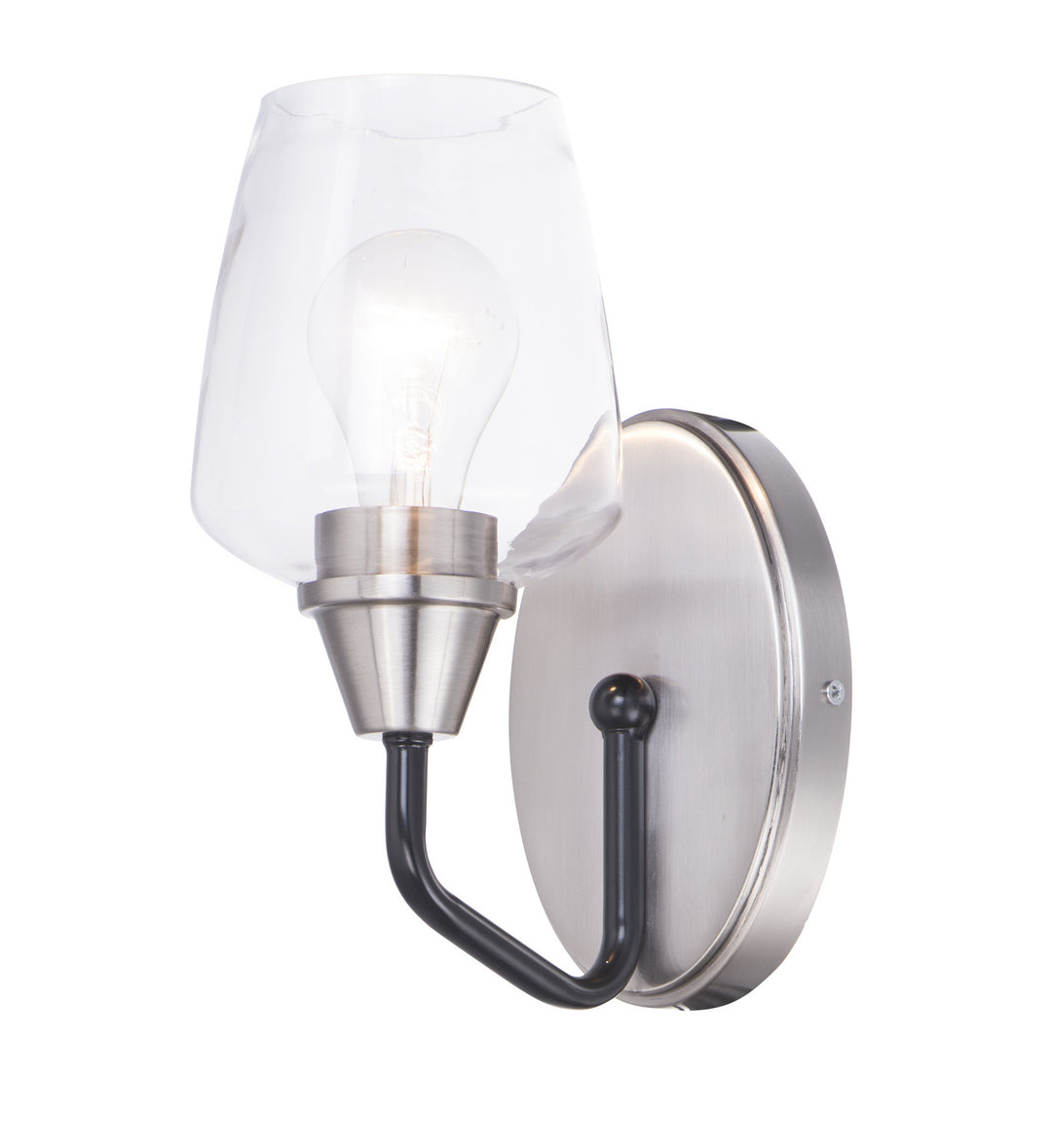 Maxim Goblet 26121CLBKSN Wall Sconce Light - Black / Satin Nickel