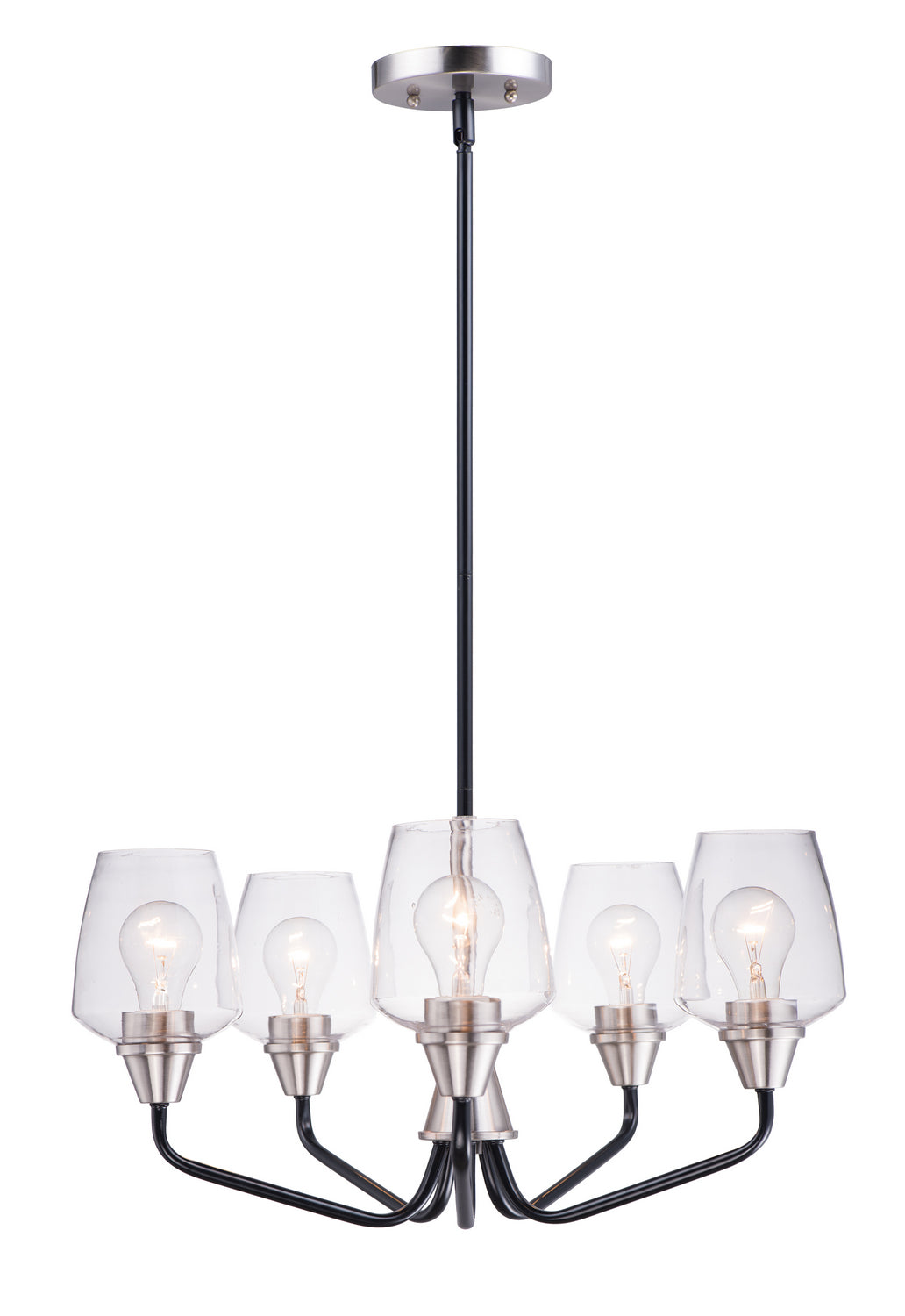 Maxim Goblet 26125CLBKSN Chandelier Light - Black / Satin Nickel
