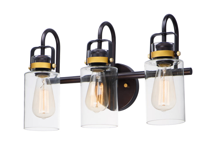 Maxim Magnolia 30172CLBZGLD Bath Vanity Light 19 in. wide - Bronze / Gold