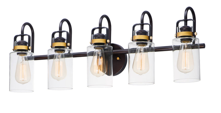 Maxim Magnolia 30173CLBZGLD Bath Vanity Light 32 in. wide - Bronze / Gold