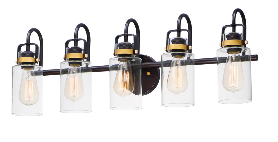 Maxim Magnolia 30173CLBZGLD Bath Vanity Light 32 in. wide - Bronze / Gold