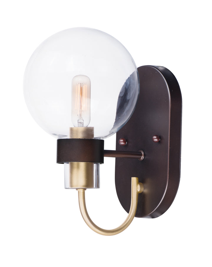 Maxim Bauhaus 30511CLBZSBR Wall Sconce Light - Bronze / Satin Brass