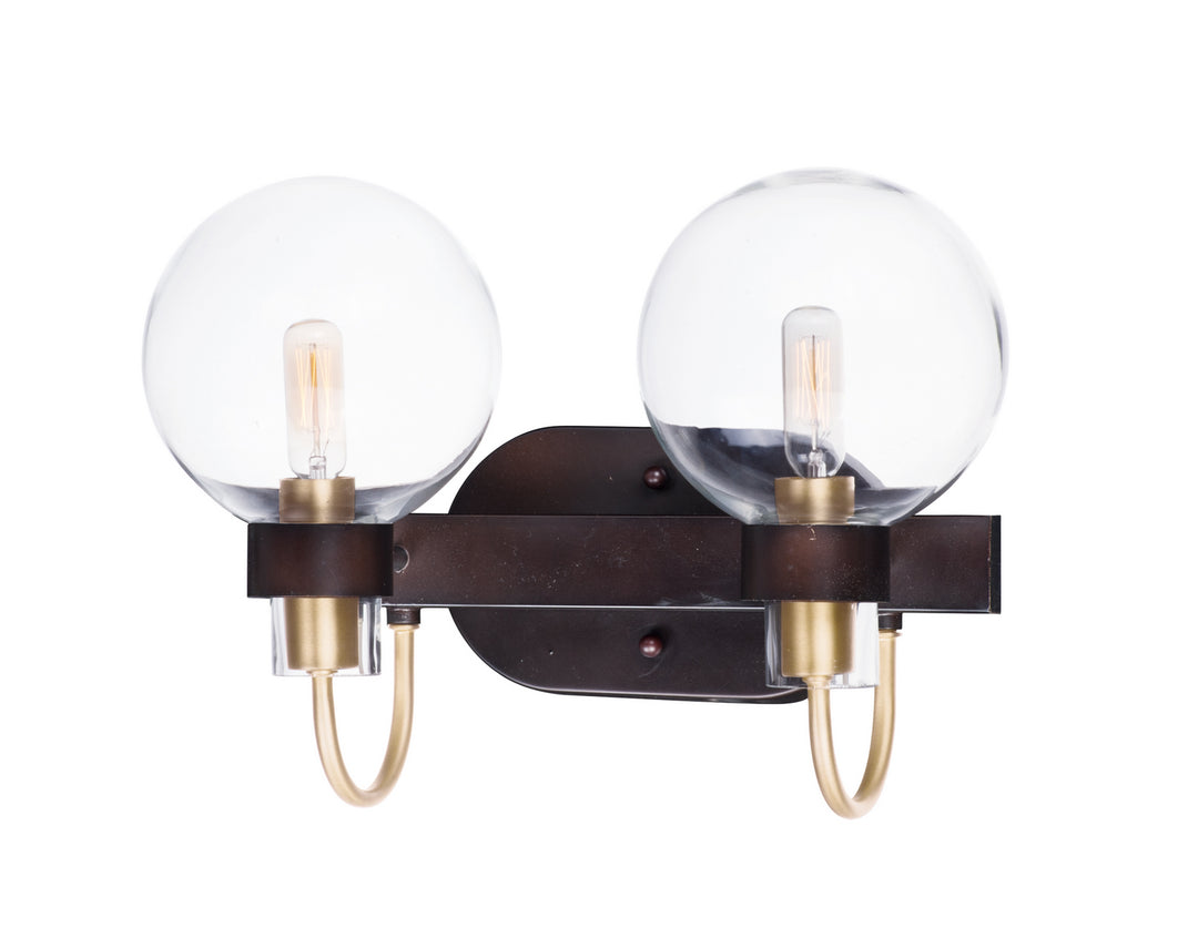 Maxim Bauhaus 30512CLBZSBR Bath Vanity Light 16 in. wide - Bronze / Satin Brass