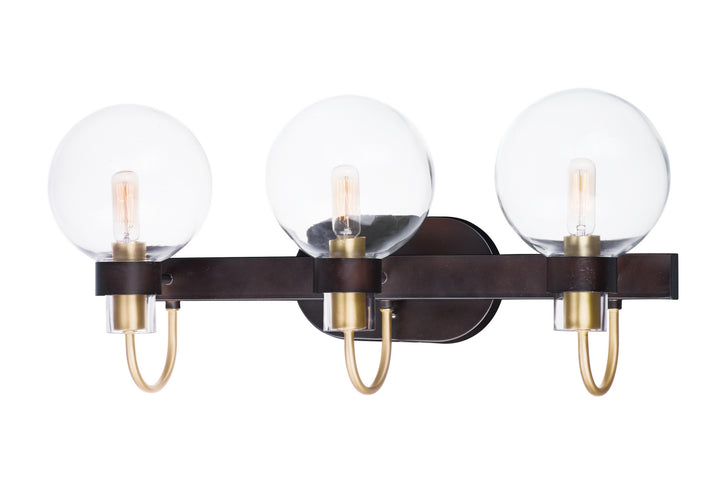 Maxim Bauhaus 30513CLBZSBR Bath Vanity Light 23 in. wide - Bronze / Satin Brass