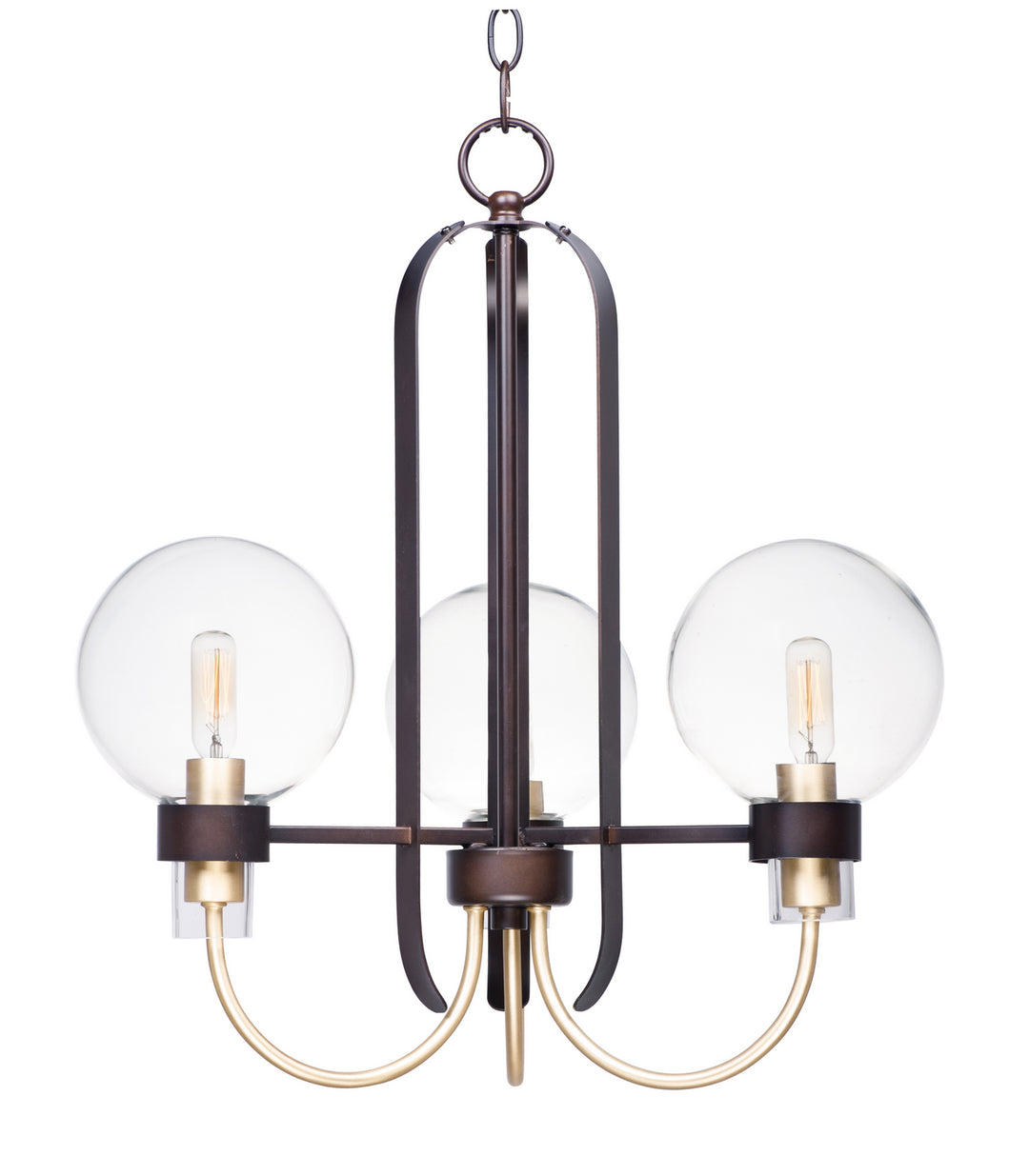 Maxim Bauhaus 30515CLBZSBR Chandelier Light - Bronze / Satin Brass