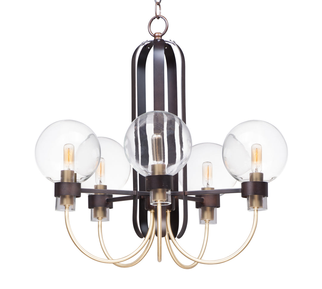 Maxim Bauhaus 30516CLBZSBR Chandelier Light - Bronze / Satin Brass