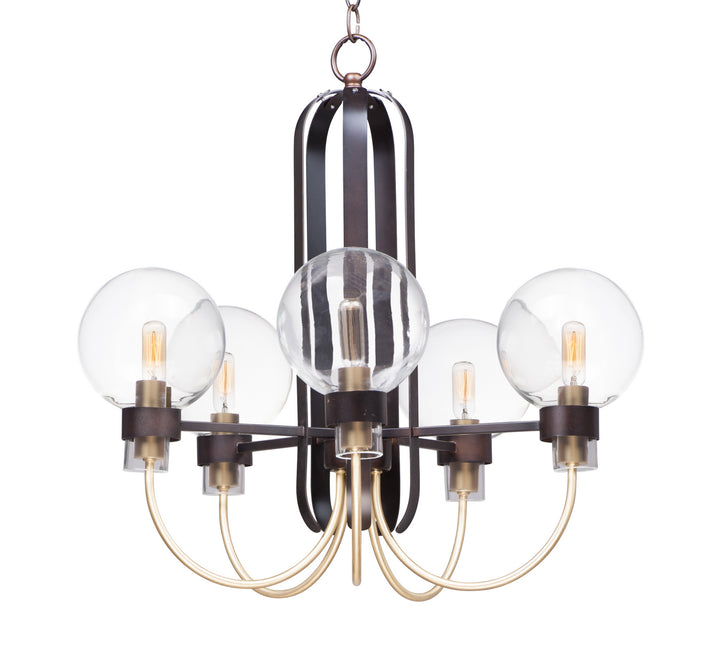 Maxim Bauhaus 30516CLBZSBR Chandelier Light - Bronze / Satin Brass
