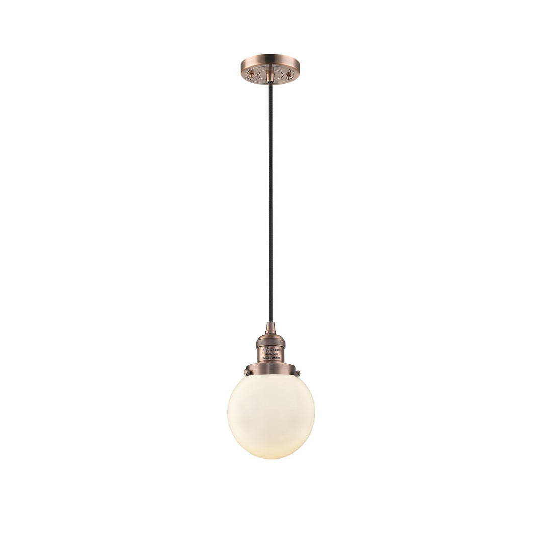 Innovations Franklin Restoration 201C-AC-G201-6 Pendant Light - Antique Copper