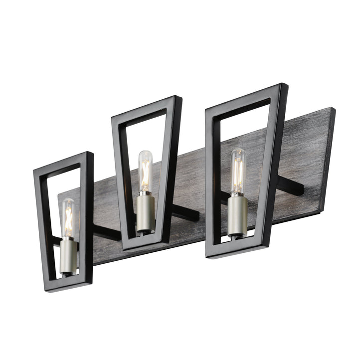 Varaluz Zag 260B03BLG Bath Vanity Light 21 in. wide - Black