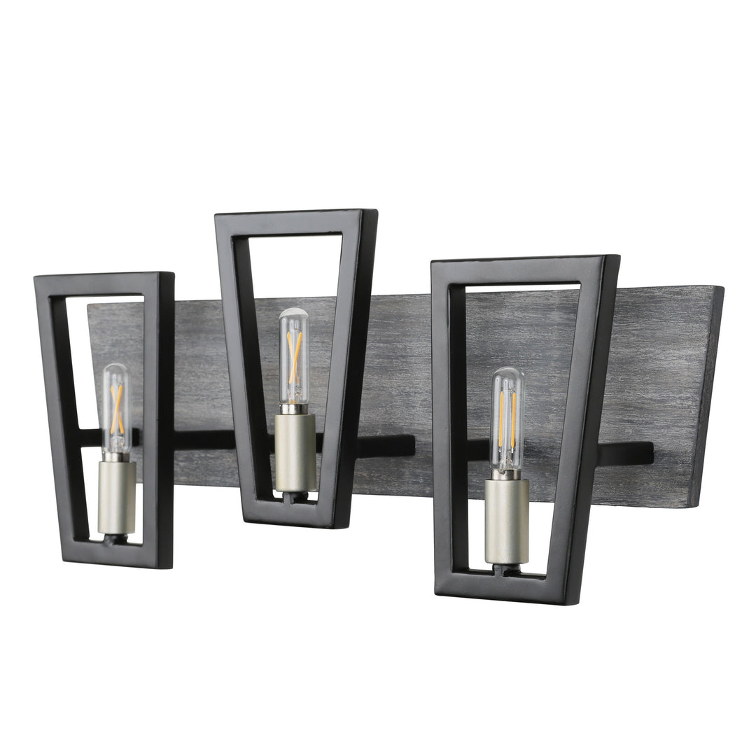 Varaluz Zag 260B03BLG Bath Vanity Light 21 in. wide - Black