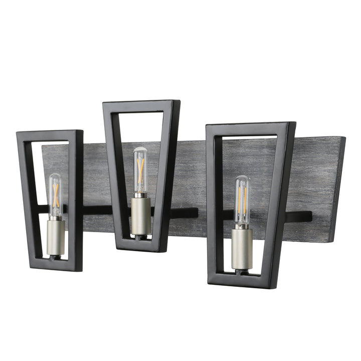 Varaluz Zag 260B03BLG Bath Vanity Light 21 in. wide - Black