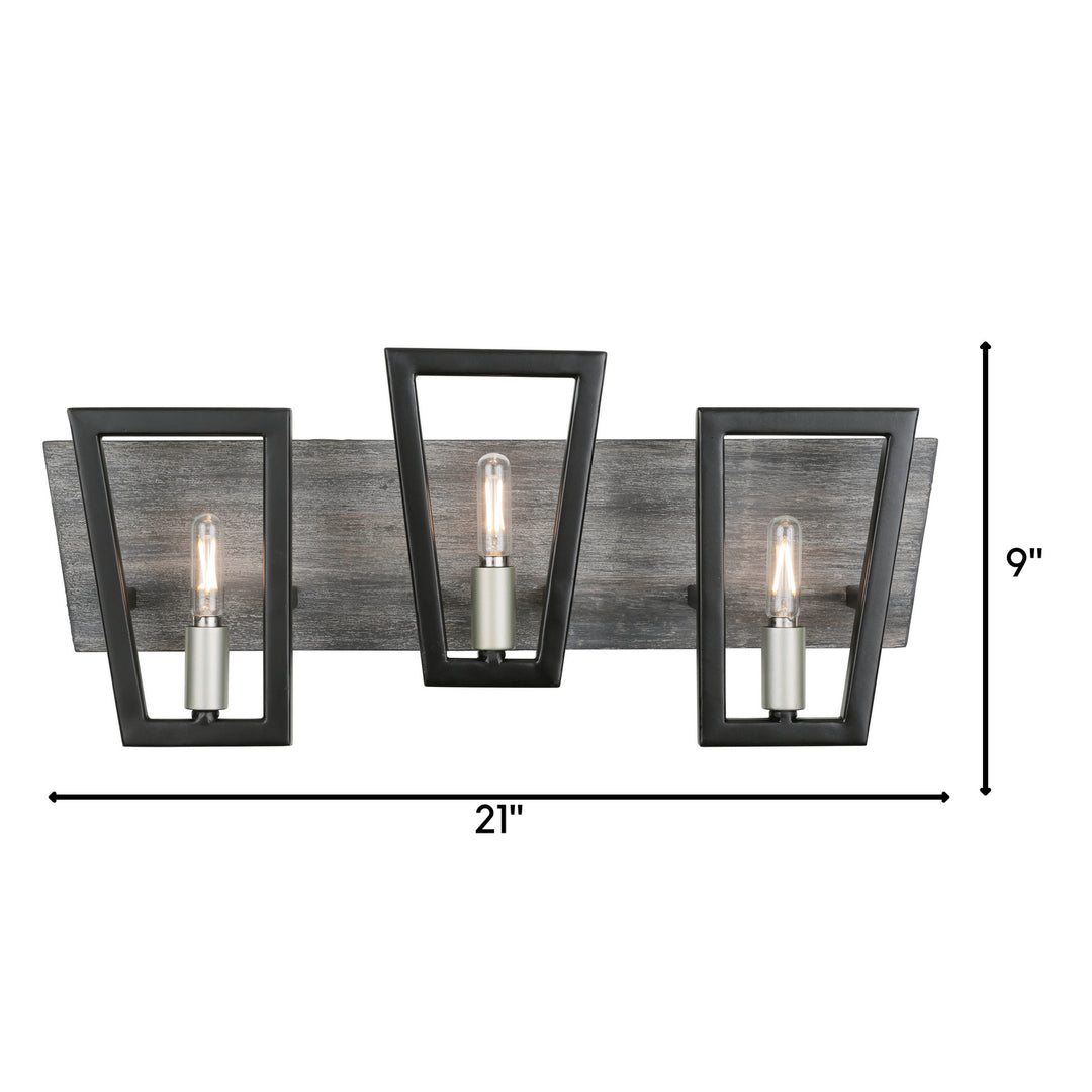 Varaluz Zag 260B03BLG Bath Vanity Light 21 in. wide - Black