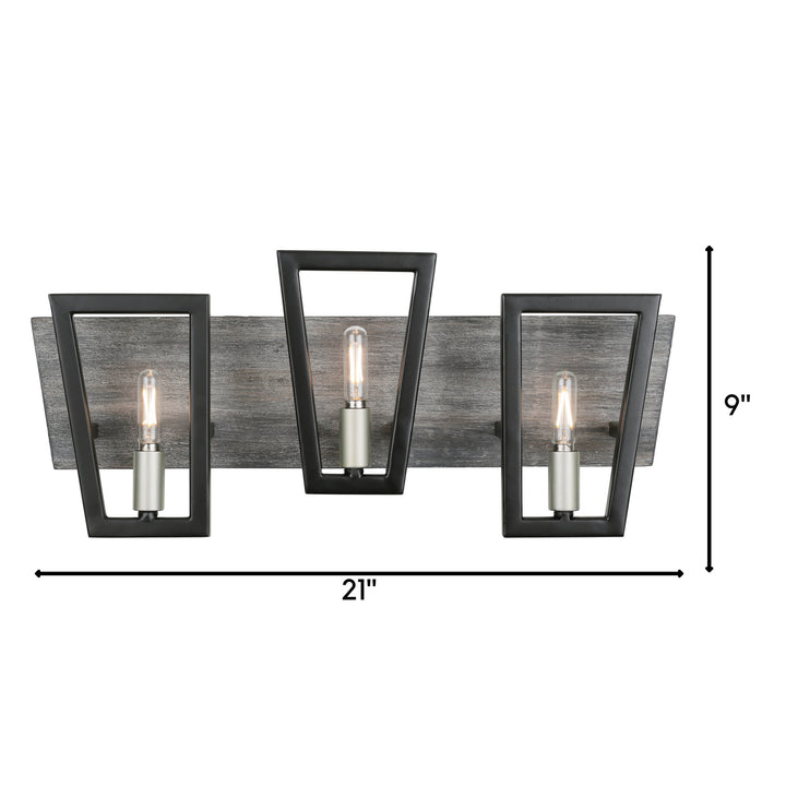Varaluz Zag 260B03BLG Bath Vanity Light 21 in. wide - Black