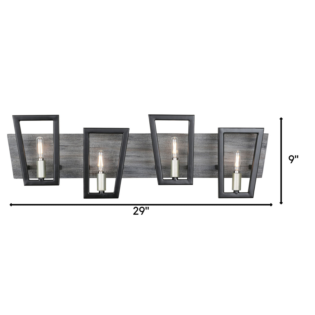 Varaluz Zag 260B04BLG Bath Vanity Light 29 in. wide - Black