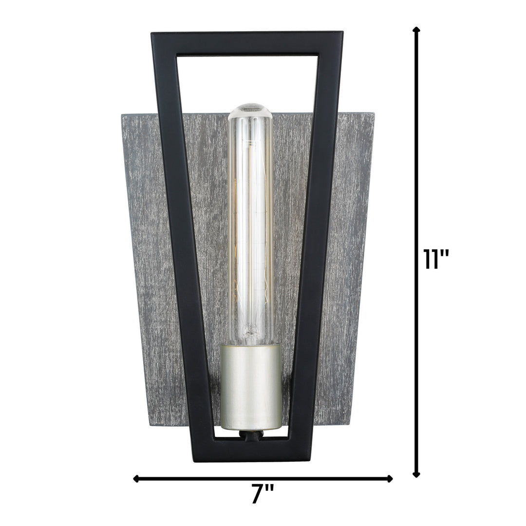 Varaluz Zag 260W01BLG Wall Sconce Light - Black