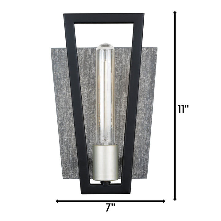 Varaluz Zag 260W01BLG Wall Sconce Light - Black