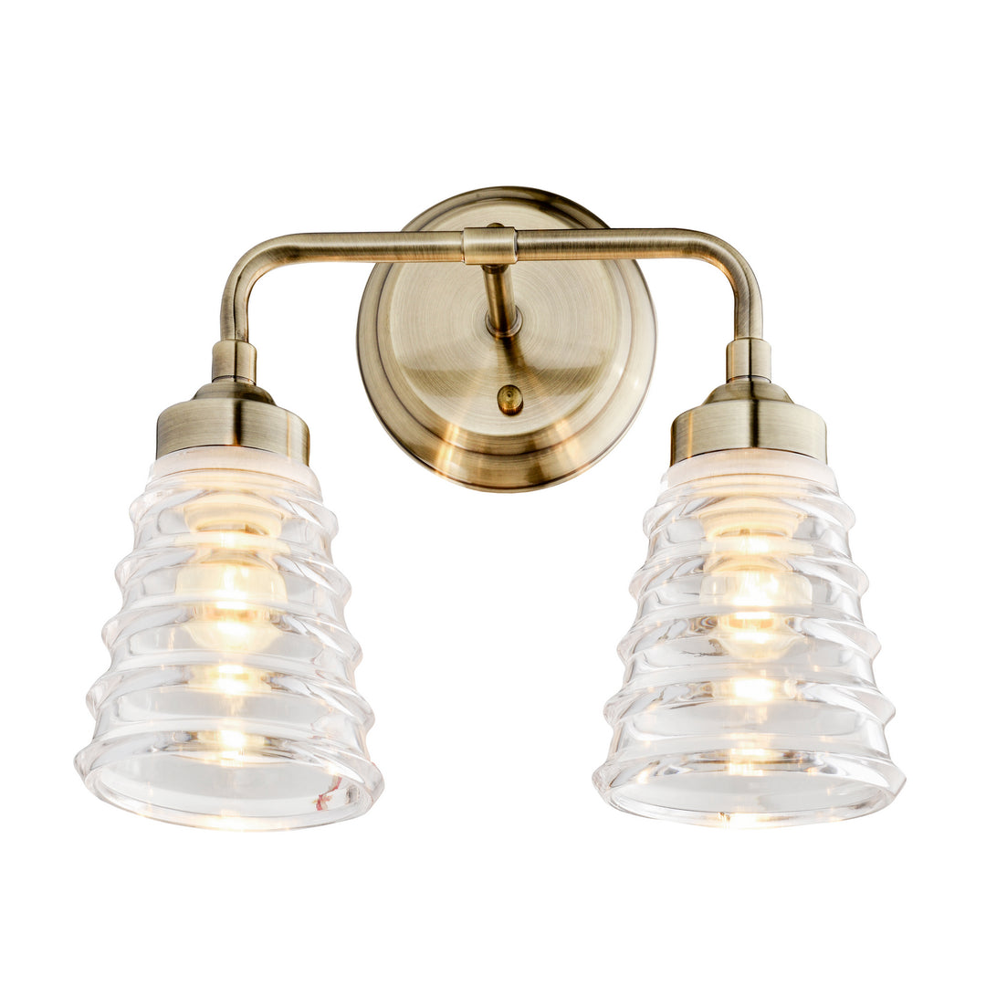 Varaluz Amherst 313B02AB Bath Vanity Light 13 in. wide - Antique Brass