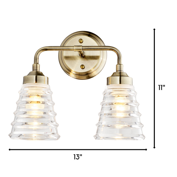 Varaluz Amherst 313B02AB Bath Vanity Light 13 in. wide - Antique Brass