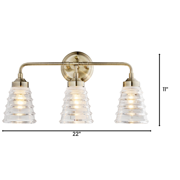Varaluz Amherst 313B03AB Bath Vanity Light 22 in. wide - Antique Brass