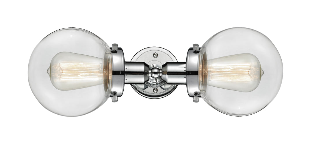 Innovations Austere 900H-2W-PC-G202-6 Bath Vanity Light 14 in. wide - Polished Chrome