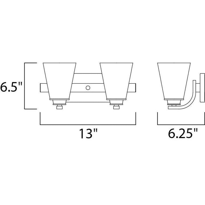 Maxim Conical 9012SWSN Bath Vanity Light 13 in. wide - Satin Nickel