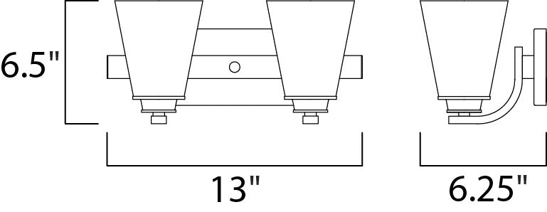 Maxim Conical 9012SWSN Bath Vanity Light 13 in. wide - Satin Nickel