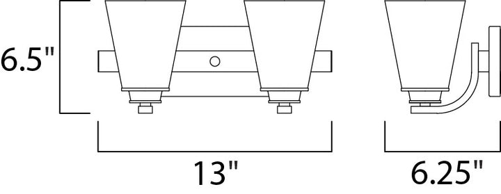 Maxim Conical 9012SWSN Bath Vanity Light 13 in. wide - Satin Nickel