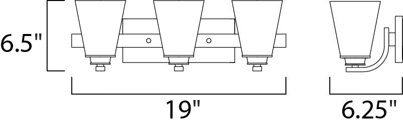 Maxim Conical 9013SWSN Bath Vanity Light 19 in. wide - Satin Nickel