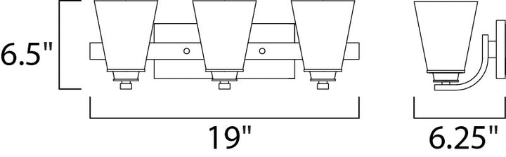 Maxim Conical 9013SWSN Bath Vanity Light 19 in. wide - Satin Nickel