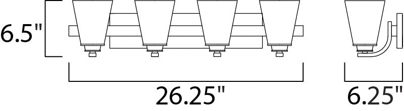 Maxim Conical 9014SWSN Bath Vanity Light 27 in. wide - Satin Nickel