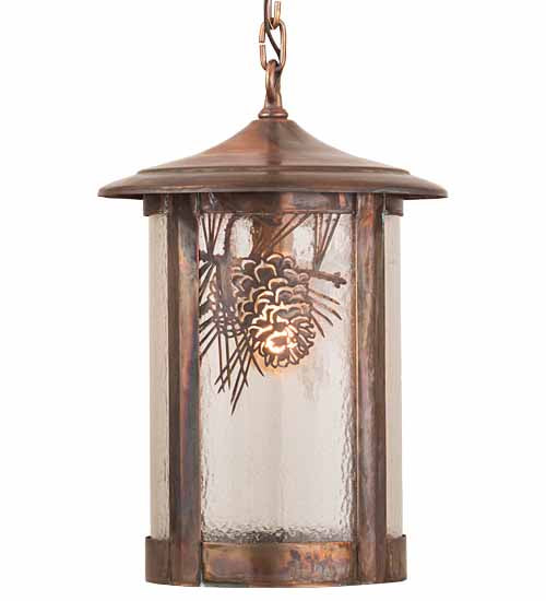 Meyda Tiffany Lighting 90368 Fulton One Light Pendant Outdoor Copper/Antique/Verde