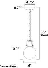 Maxim Bauhaus 90510CLBZSBR Pendant Light - Bronze / Satin Brass
