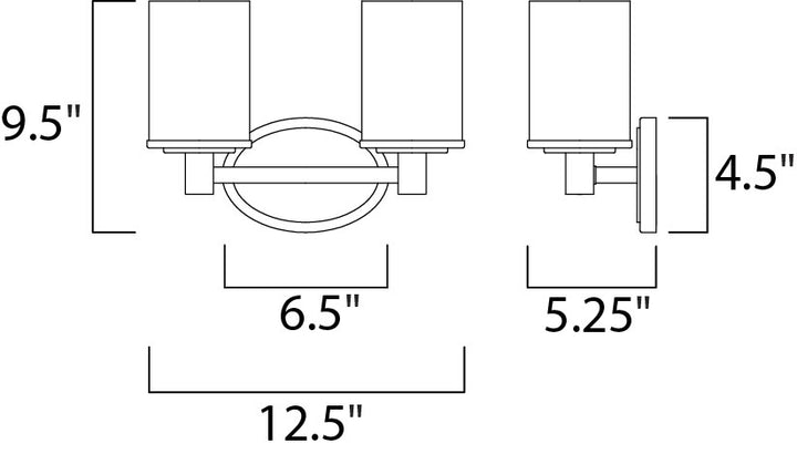 Maxim Cylinder 9052SWSN Bath Vanity Light 13 in. wide - Satin Nickel