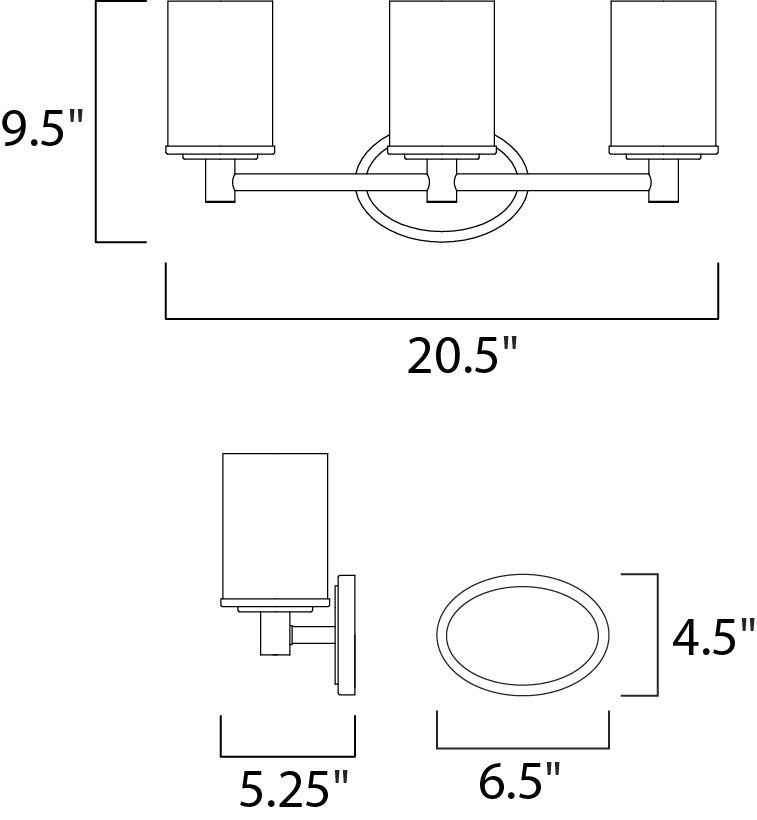 Maxim Cylinder 9053SWSN Bath Vanity Light 21 in. wide - Satin Nickel