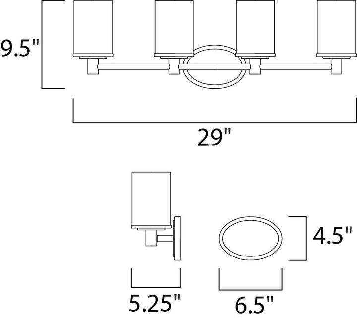 Maxim Cylinder 9054SWSN Bath Vanity Light 29 in. wide - Satin Nickel