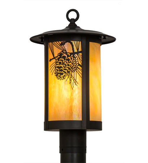 Meyda Tiffany Lighting 90576 Fulton One Light Post Mount Outdoor Bronze / Dark